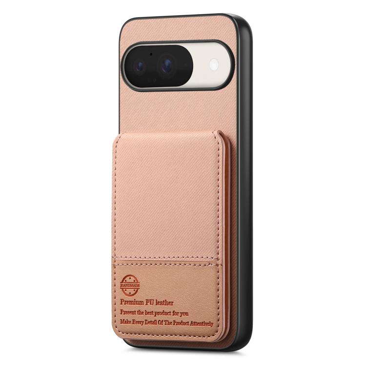 For Google Pixel 9 / 9 Pro Twill Fabric Leather Vertical Flip RFID Card Bag Phone Case