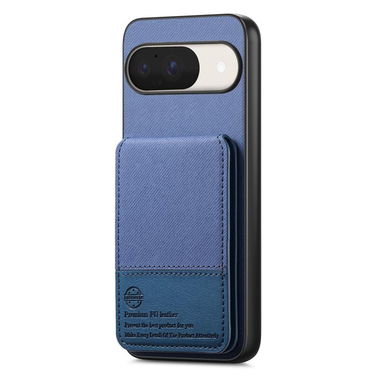 For Google Pixel 9 / 9 Pro Twill Fabric Leather Vertical Flip RFID Card Bag Phone Case