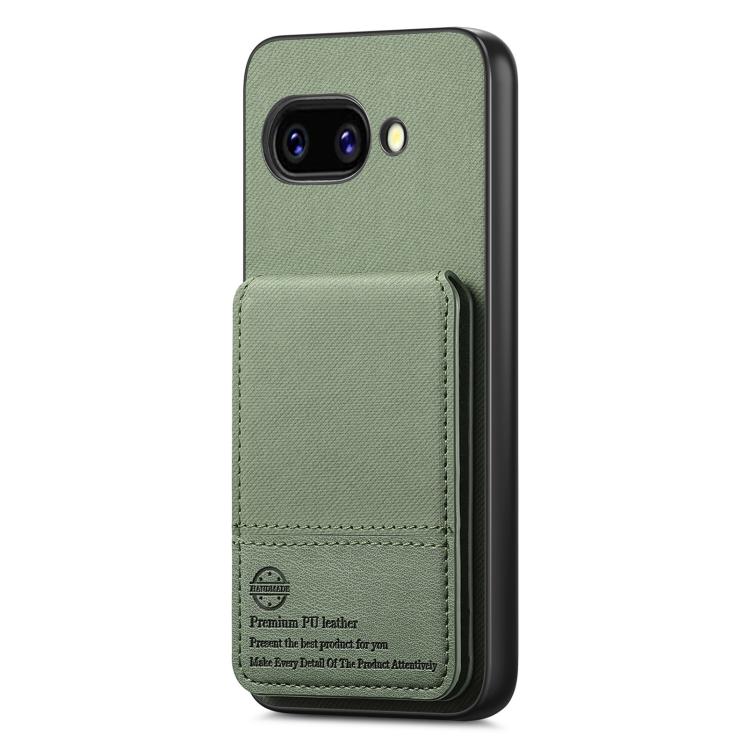 For Google Pixel 9a Twill Fabric Leather Vertical Flip RFID Card Bag Phone Case