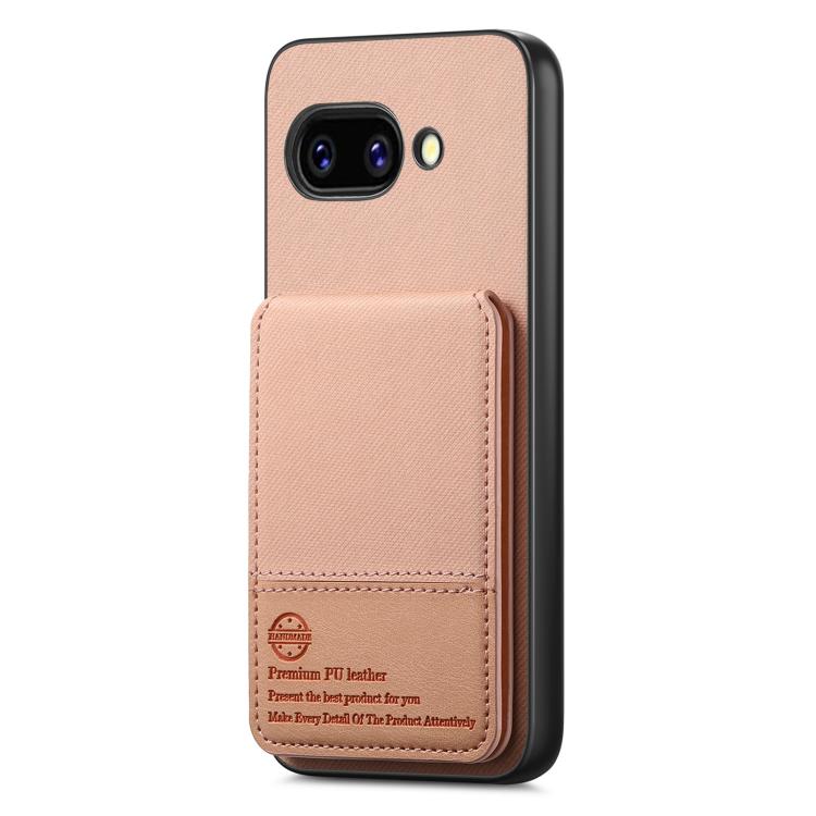 For Google Pixel 9a Twill Fabric Leather Vertical Flip RFID Card Bag Phone Case