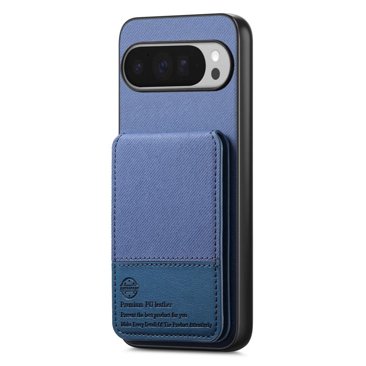 For Google Pixel 9 Pro XL Twill Fabric Leather Vertical Flip RFID Card Bag Phone Case