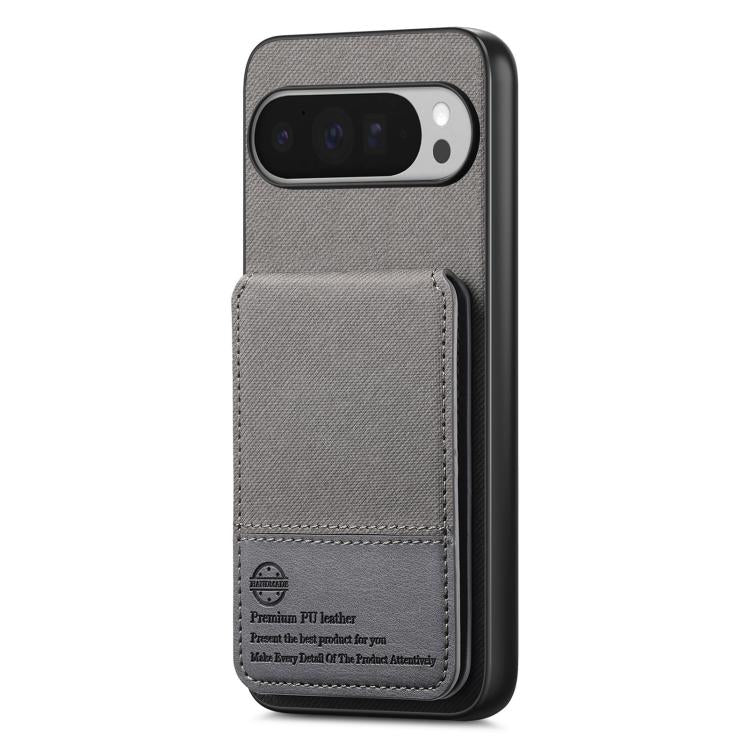 For Google Pixel 10 / 10 Pro Twill Fabric Leather Vertical Flip RFID Card Bag Phone Case