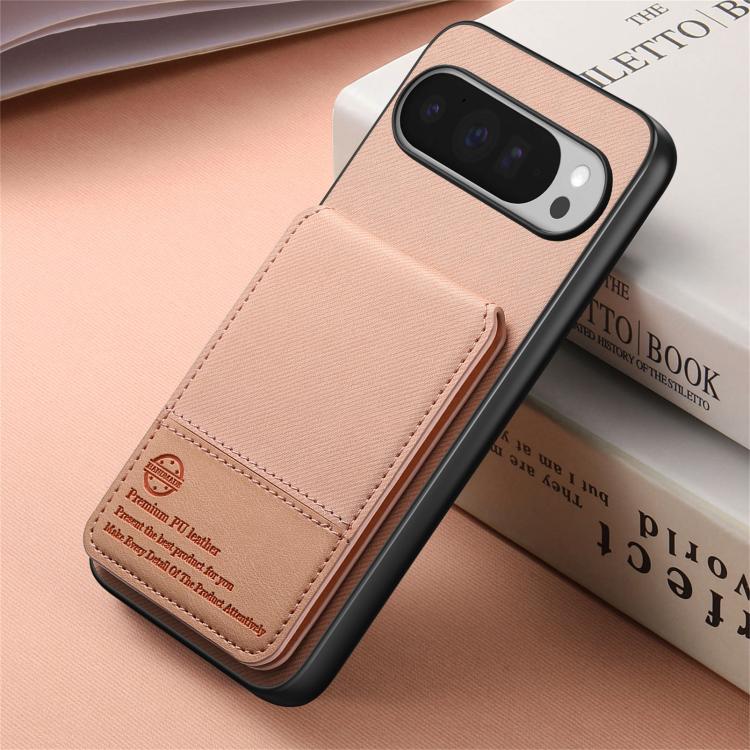 For Google Pixel 10 / 10 Pro Twill Fabric Leather Vertical Flip RFID Card Bag Phone Case