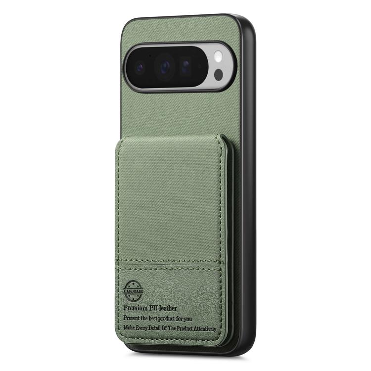 For Google Pixel 10 Pro XL Twill Fabric Leather Vertical Flip RFID Card Bag Phone Case