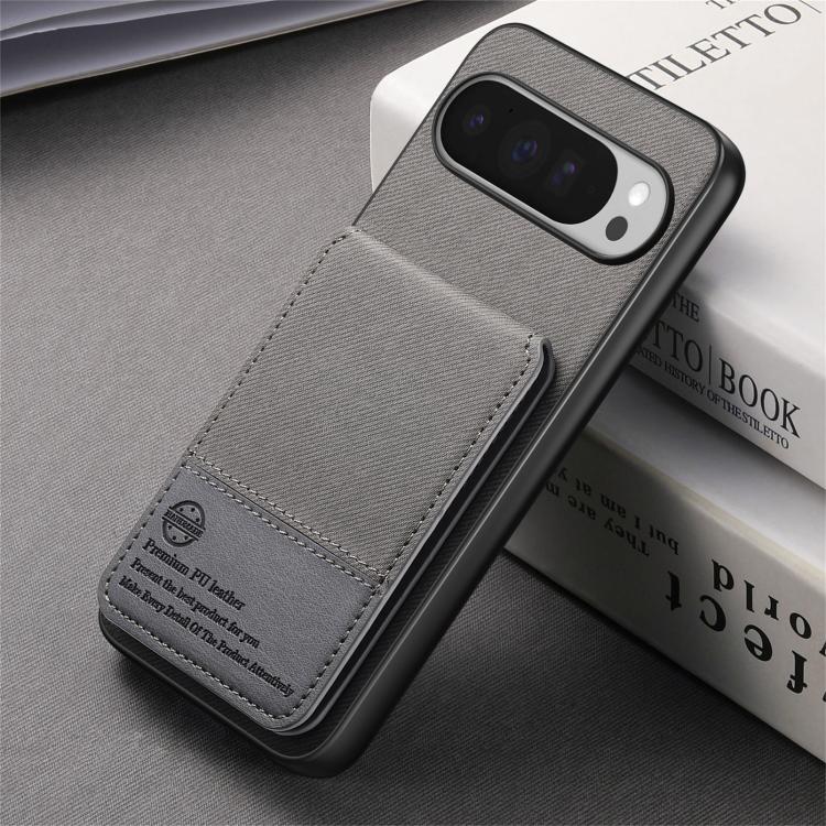 For Google Pixel 10 Pro XL Twill Fabric Leather Vertical Flip RFID Card Bag Phone Case