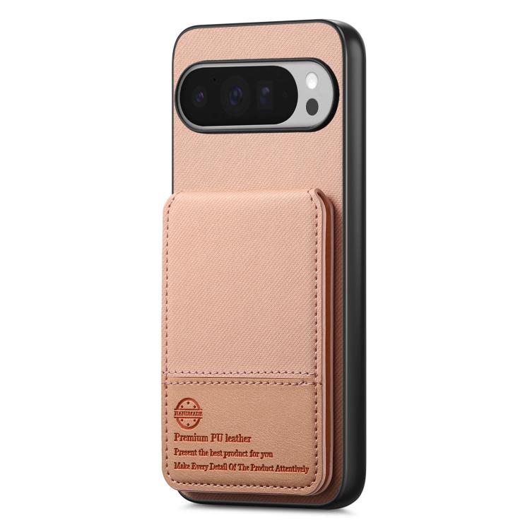 For Google Pixel 10 Pro XL Twill Fabric Leather Vertical Flip RFID Card Bag Phone Case