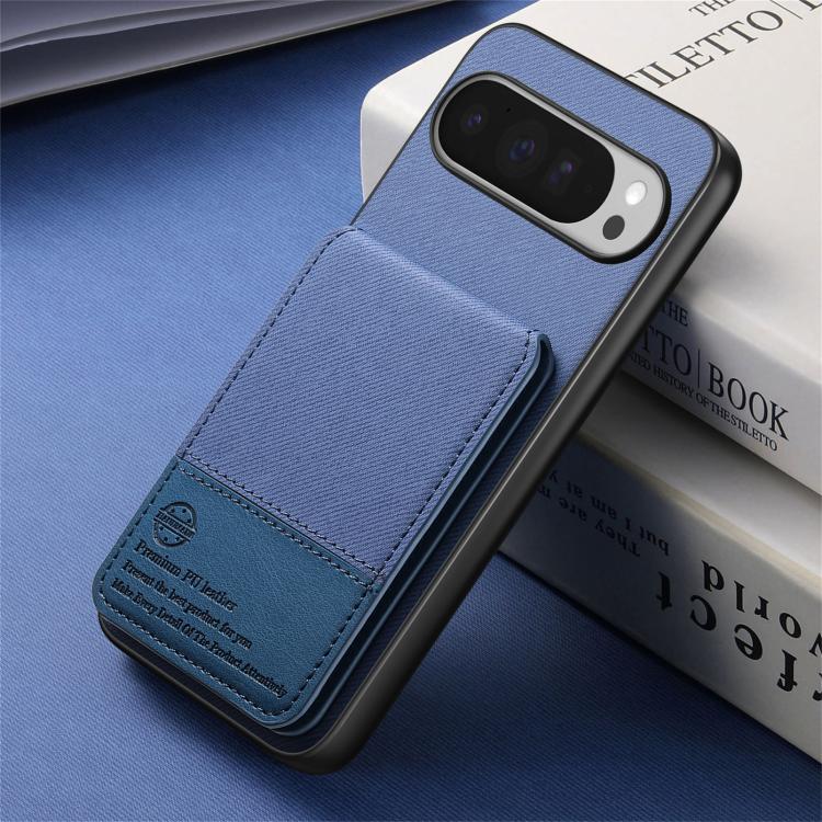 For Google Pixel 10 Pro XL Twill Fabric Leather Vertical Flip RFID Card Bag Phone Case