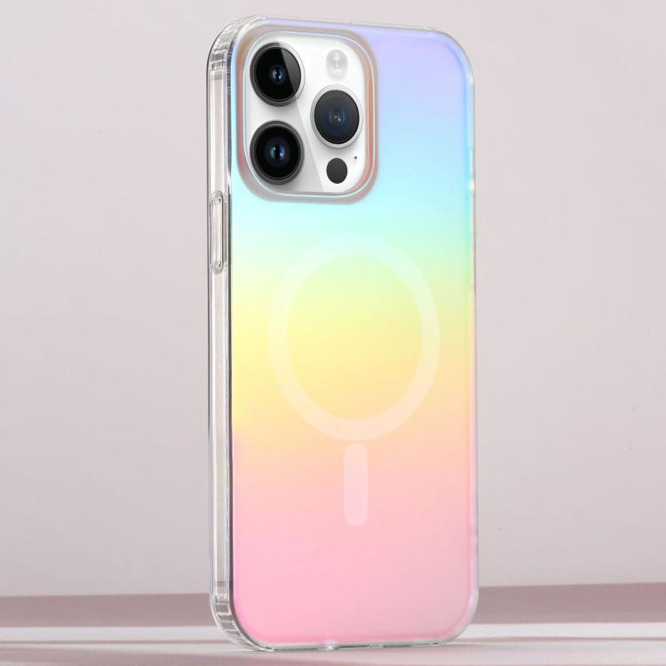 For iPhone 13 Pro Max Frosted Color-plated Gradient MagSafe Phone Case - Color Plating