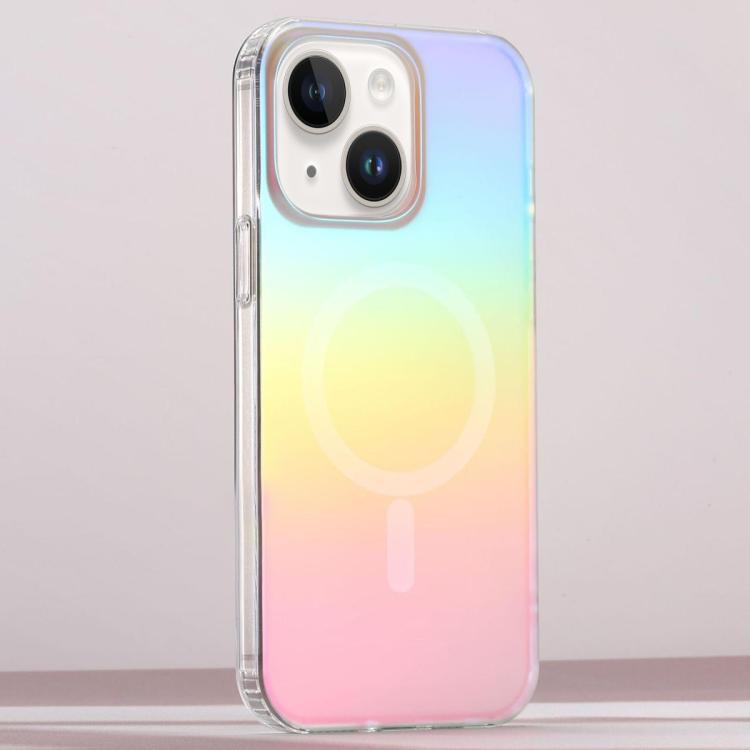 For iPhone 15 Frosted Color-plated Gradient MagSafe Phone Case - Color Plating