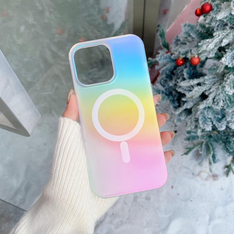 For iPhone 11 Frosted Color-plated Gradient MagSafe Phone Case - Color Plating