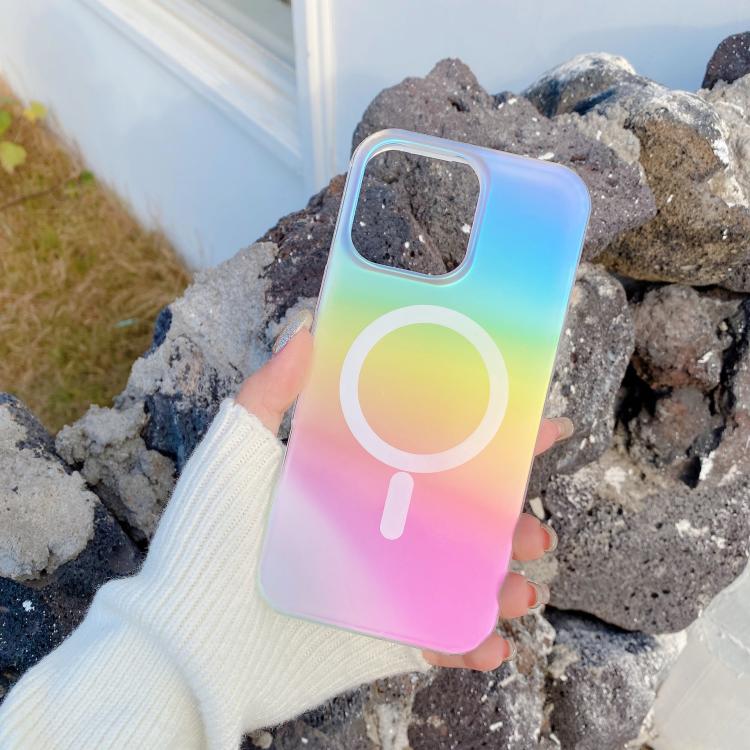 For iPhone 14 Pro Frosted Color-plated Gradient MagSafe Phone Case - Color Plating