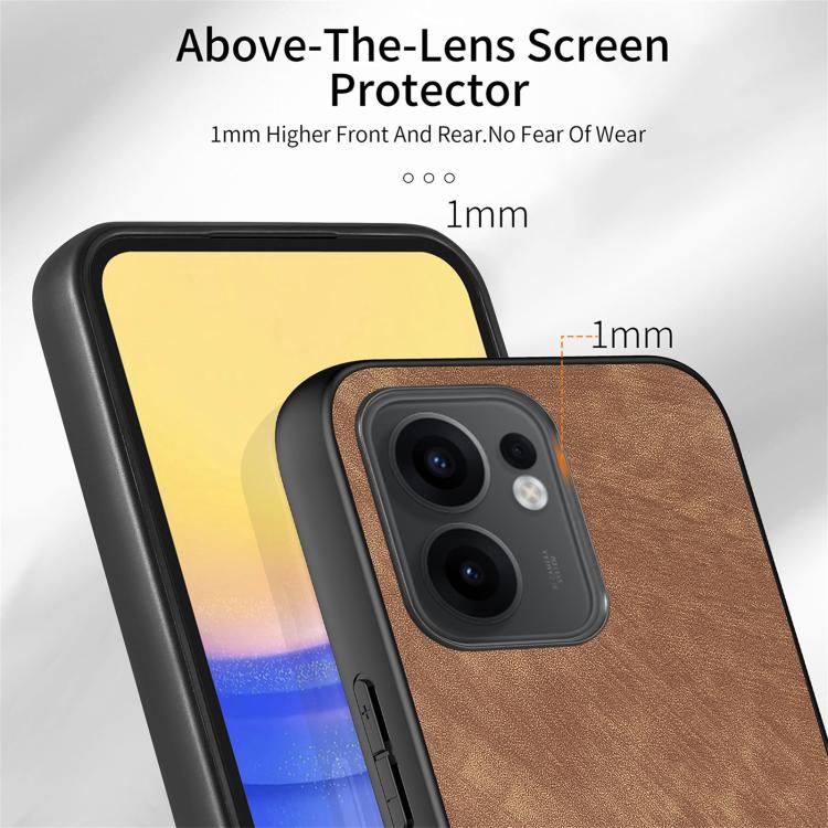 For OPPO Reno13 F Vintage Leather PC Back Cover Phone Case