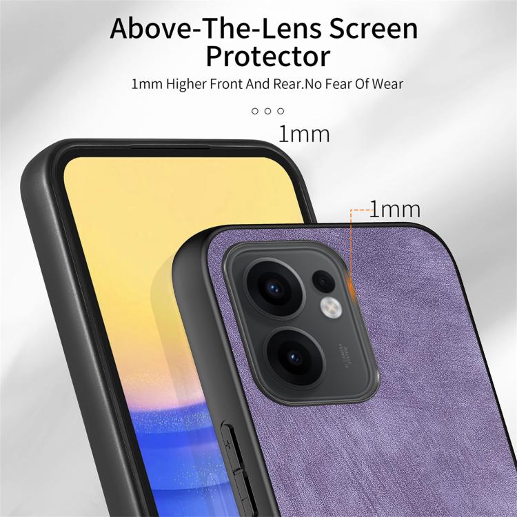 For OPPO Reno13 F Vintage Leather PC Back Cover Phone Case