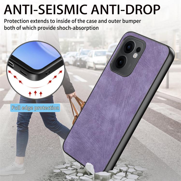 For OPPO Reno13 F Vintage Leather PC Back Cover Phone Case