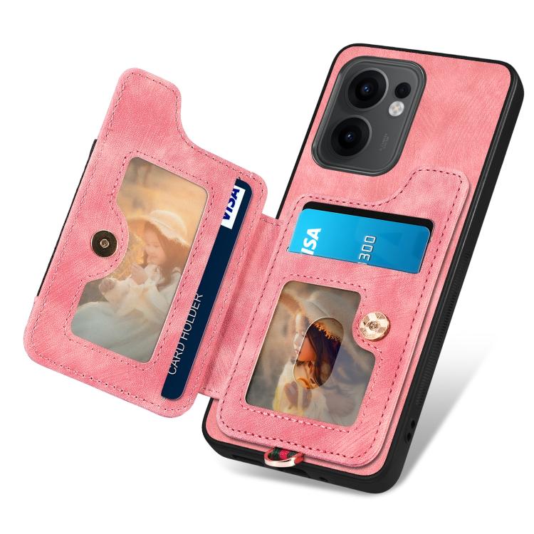 For OPPO Reno 13F Retro Skin-feel Ring Multi-card Wallet Phone Case