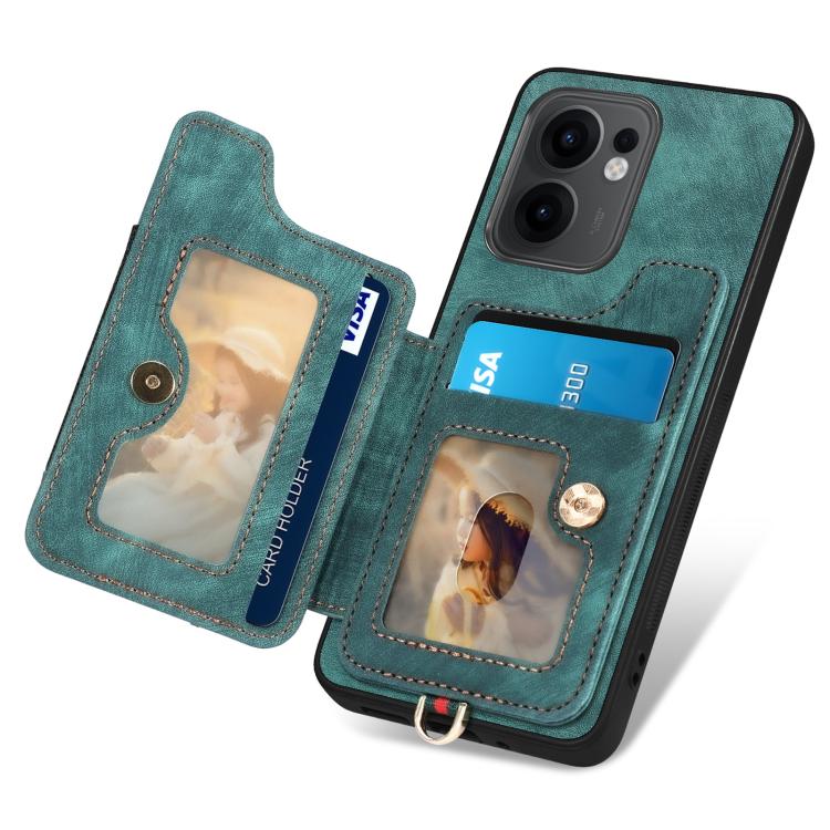For OPPO Reno 13F Retro Skin-feel Ring Multi-card Wallet Phone Case