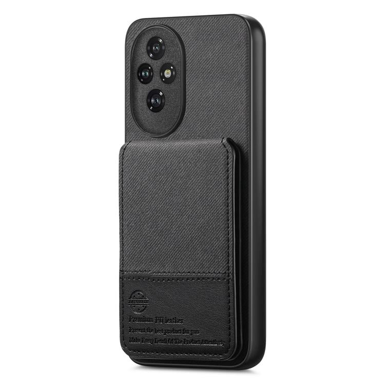 For Honor 200 Twill Fabric Leather Vertical Flip RFID Card Bag Phone Case
