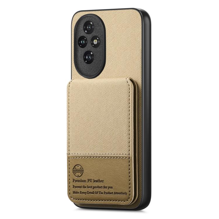 For Honor 200 Twill Fabric Leather Vertical Flip RFID Card Bag Phone Case