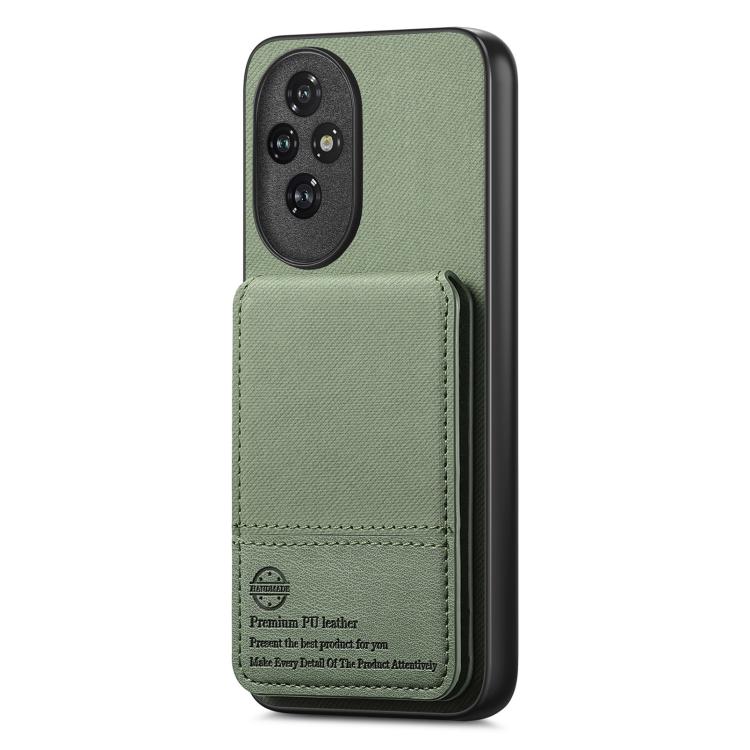For Honor 200 Twill Fabric Leather Vertical Flip RFID Card Bag Phone Case