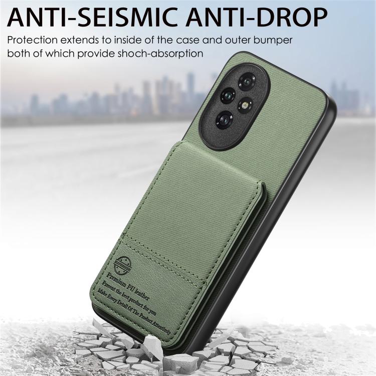 For Honor 200 Twill Fabric Leather Vertical Flip RFID Card Bag Phone Case