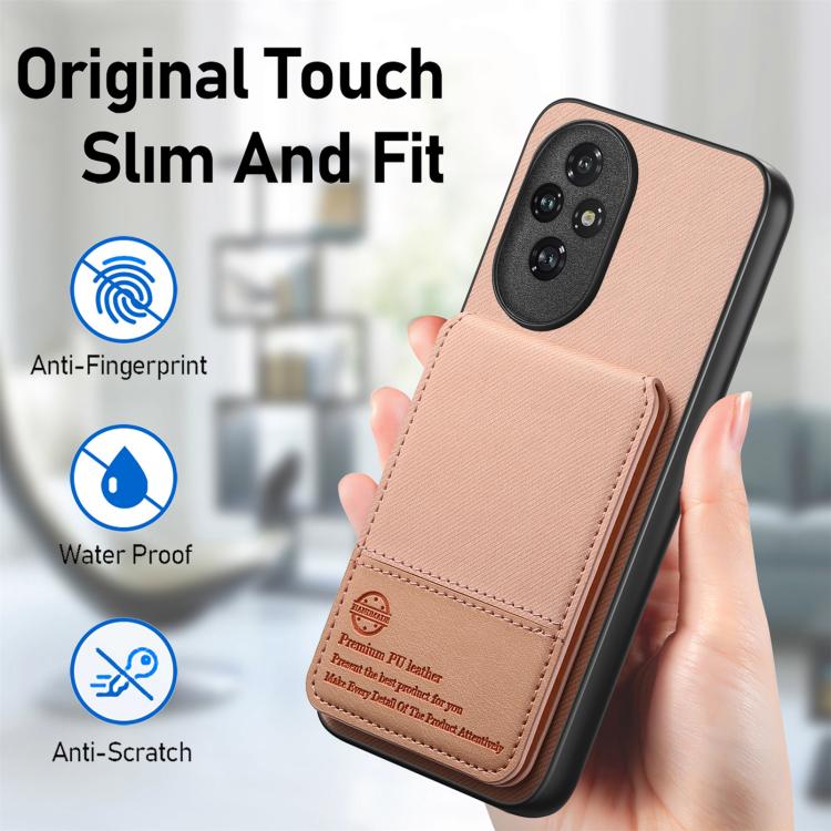 For Honor 200 Twill Fabric Leather Vertical Flip RFID Card Bag Phone Case