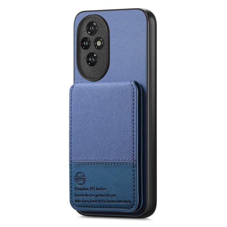 For Honor 200 Twill Fabric Leather Vertical Flip RFID Card Bag Phone Case