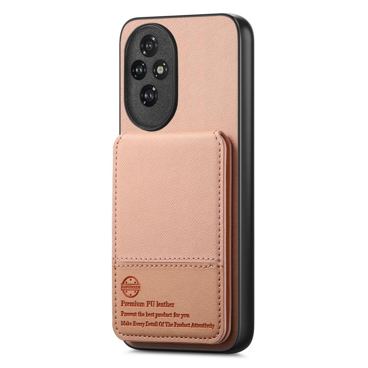 For Honor 200 Pro Twill Fabric Leather Vertical Flip RFID Card Bag Phone Case