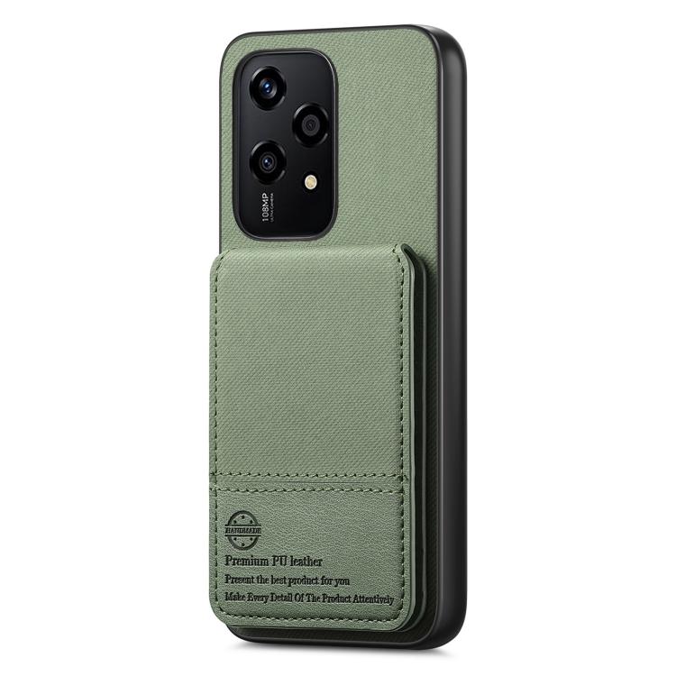 For Honor 200 Lite Global Twill Fabric Leather Vertical Flip RFID Card Bag Phone Case