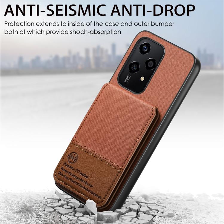 For Honor 200 Lite Global Twill Fabric Leather Vertical Flip RFID Card Bag Phone Case