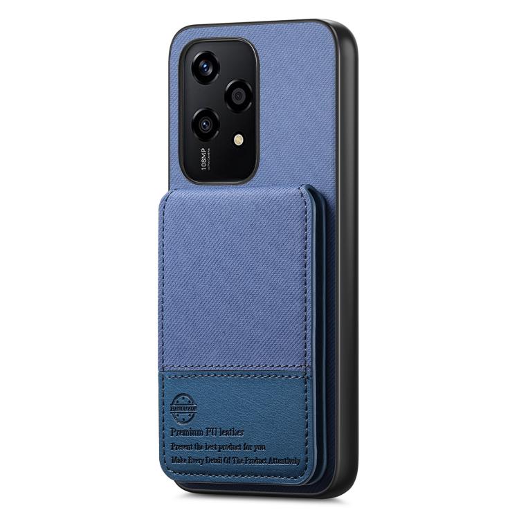 For Honor 200 Lite Global Twill Fabric Leather Vertical Flip RFID Card Bag Phone Case