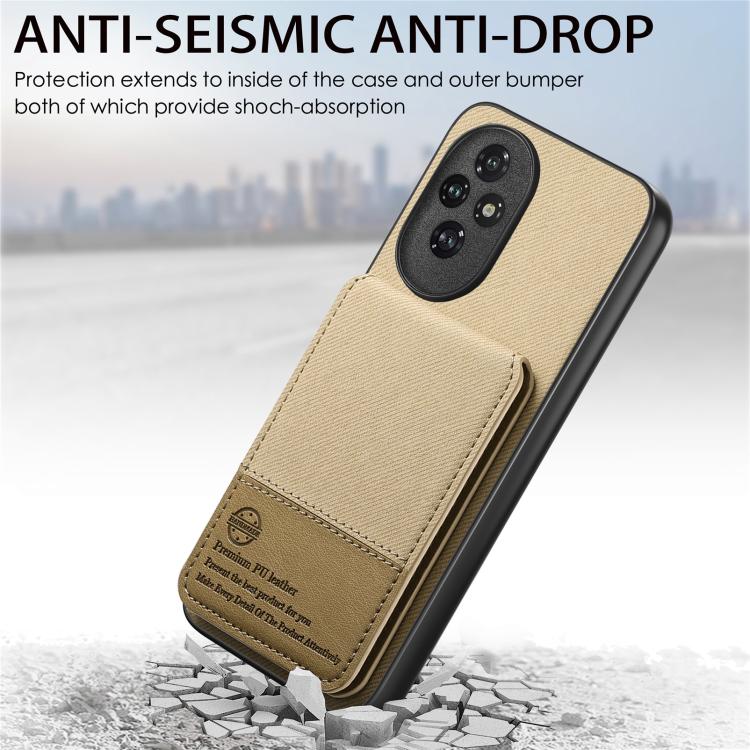 For Honor 300 Twill Fabric Leather Vertical Flip RFID Card Bag Phone Case