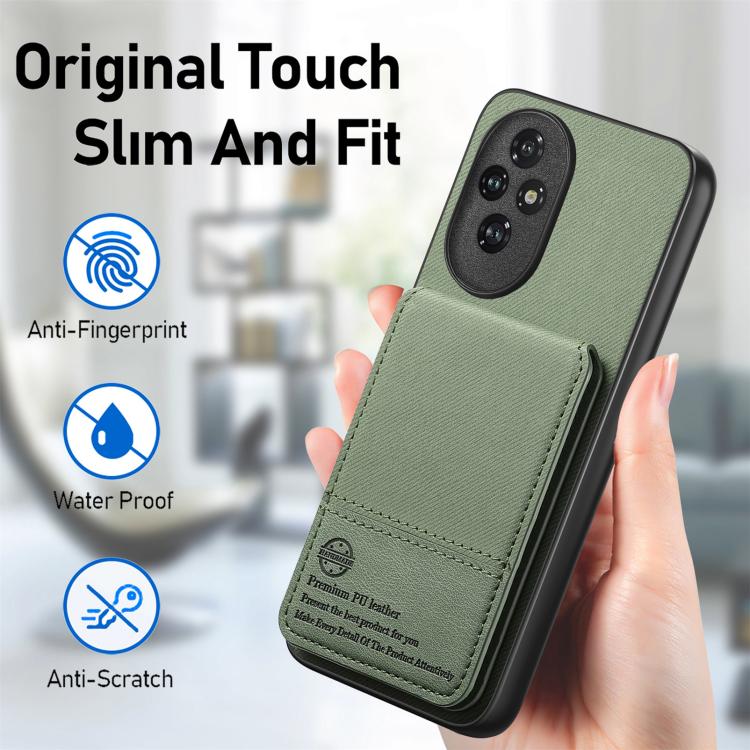For Honor 300 Twill Fabric Leather Vertical Flip RFID Card Bag Phone Case