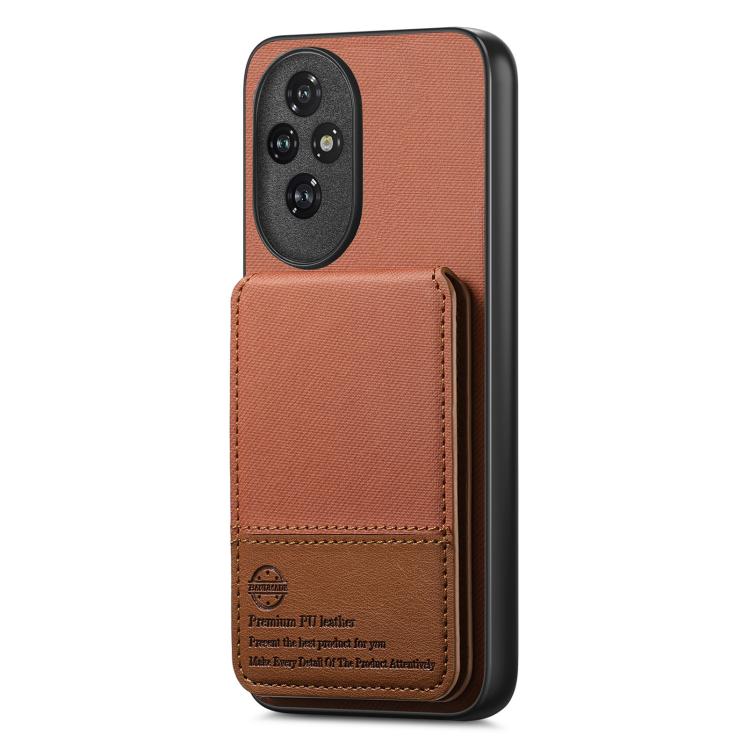 For Honor 300 Twill Fabric Leather Vertical Flip RFID Card Bag Phone Case