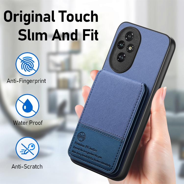 For Honor 300 Twill Fabric Leather Vertical Flip RFID Card Bag Phone Case