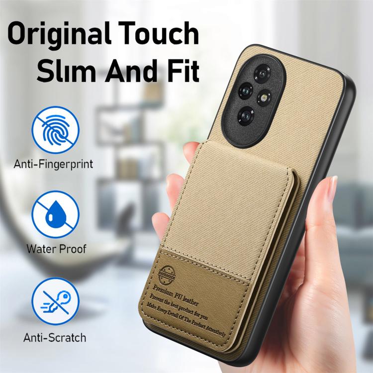 For Honor 300 Pro Twill Fabric Leather Vertical Flip RFID Card Bag Phone Case