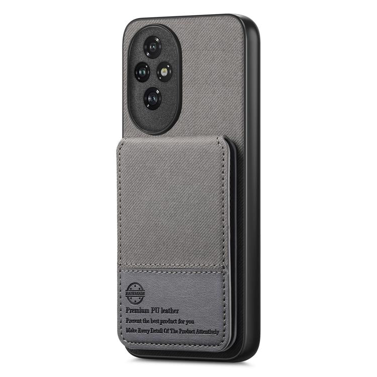 For Honor 300 Pro Twill Fabric Leather Vertical Flip RFID Card Bag Phone Case