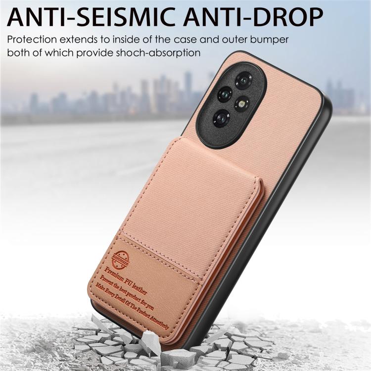 For Honor 300 Pro Twill Fabric Leather Vertical Flip RFID Card Bag Phone Case