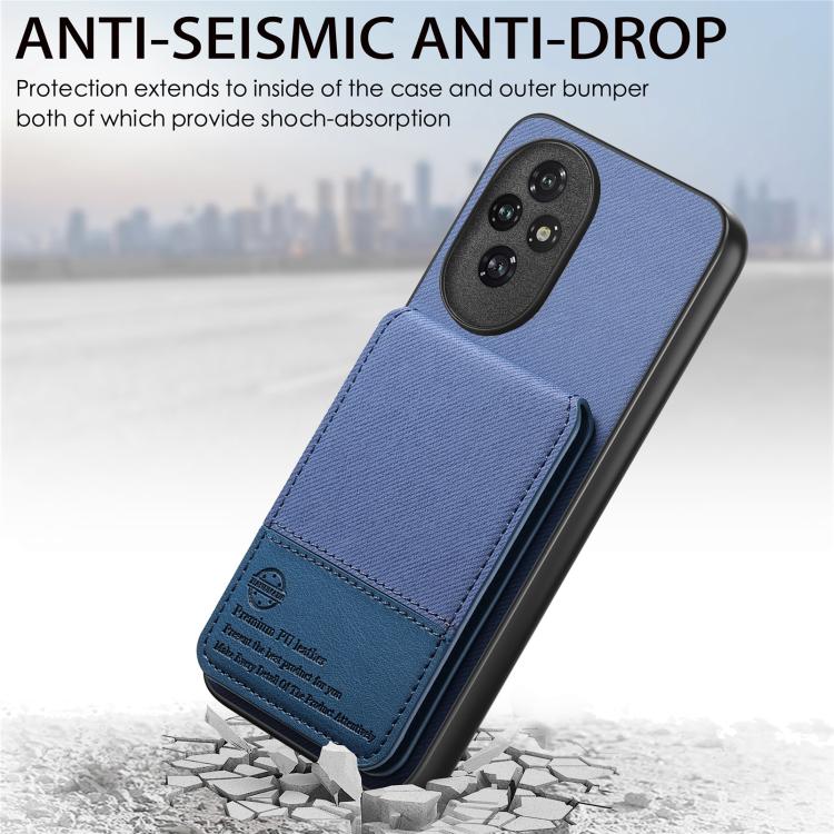 For Honor 300 Pro Twill Fabric Leather Vertical Flip RFID Card Bag Phone Case