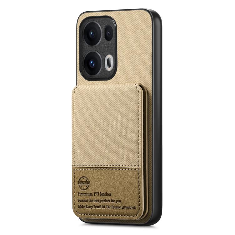 For OPPO Reno13 Pro Global Twill Fabric Leather Vertical Flip RFID Card Bag Phone Case