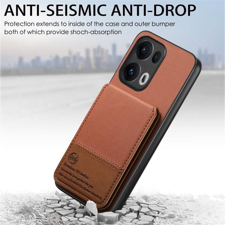 For OPPO Reno13 Pro Global Twill Fabric Leather Vertical Flip RFID Card Bag Phone Case