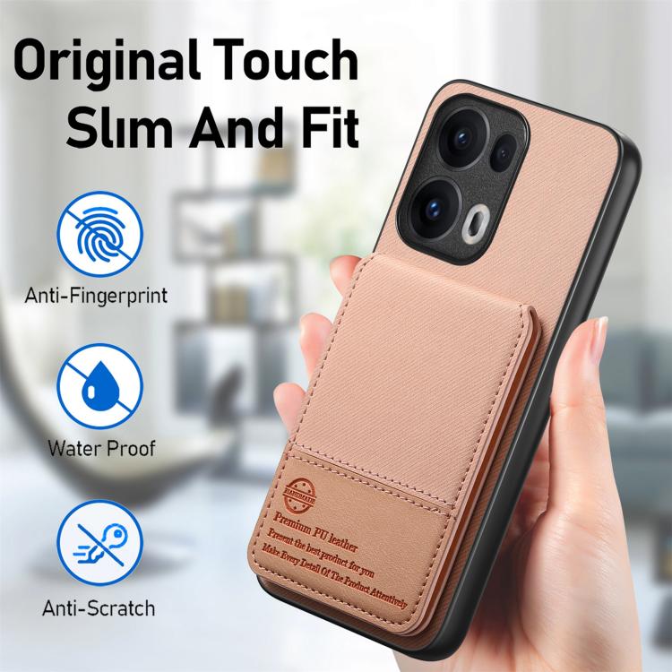 For OPPO Reno13  Global Twill Fabric Leather Vertical Flip RFID Card Bag Phone Case