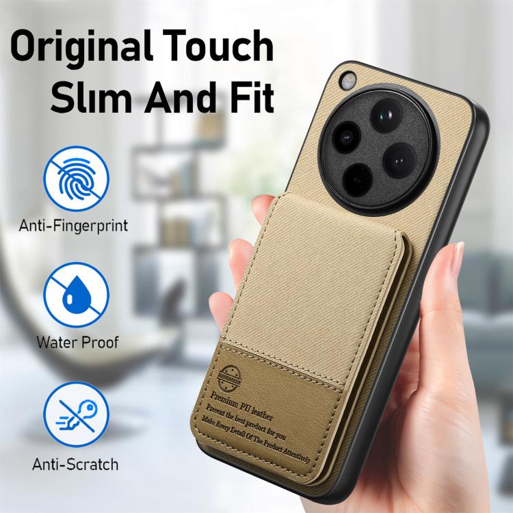 For OPPO Find X8 Twill Fabric Leather Vertical Flip RFID Card Bag Phone Case