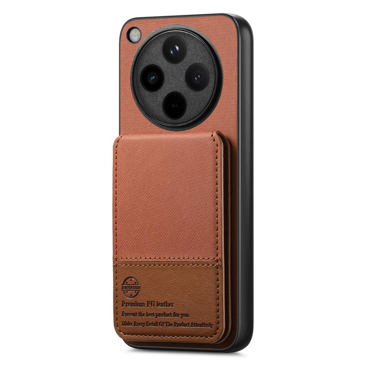 For OPPO Find X8 Twill Fabric Leather Vertical Flip RFID Card Bag Phone Case