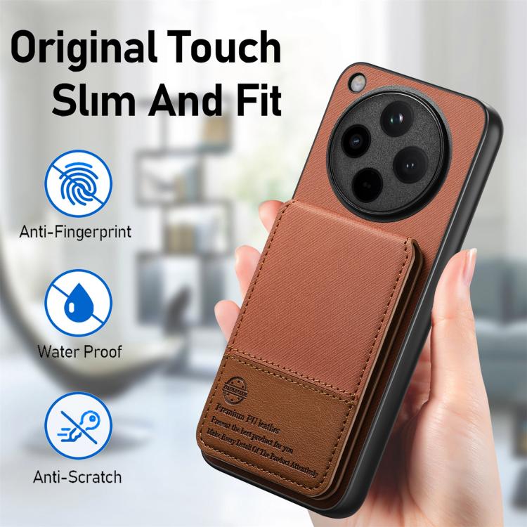 For OPPO Find X8 Twill Fabric Leather Vertical Flip RFID Card Bag Phone Case