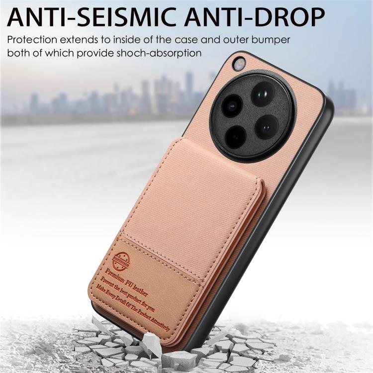For OPPO Find X8 Twill Fabric Leather Vertical Flip RFID Card Bag Phone Case