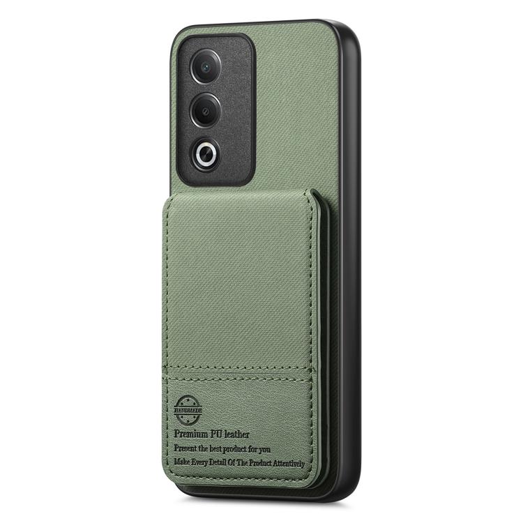 For OPPO A3X 4G Twill Fabric Leather Vertical Flip RFID Card Bag Phone Case