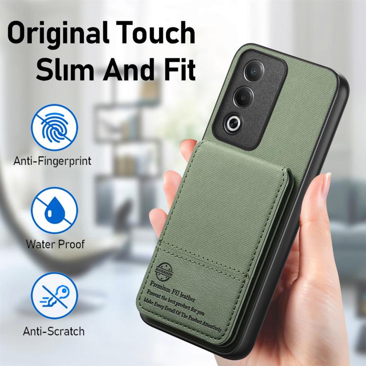For OPPO A3X 4G Twill Fabric Leather Vertical Flip RFID Card Bag Phone Case