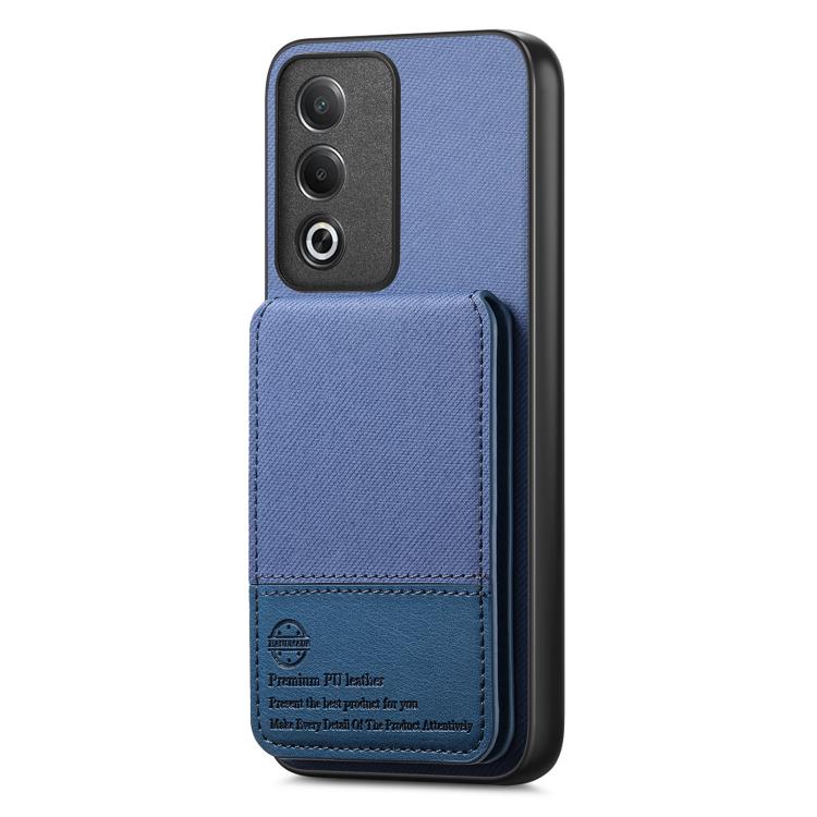For OPPO A3X 4G Twill Fabric Leather Vertical Flip RFID Card Bag Phone Case