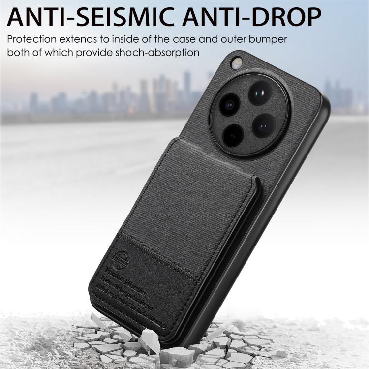 For OPPO Find X8 Pro Twill Fabric Leather Vertical Flip RFID Card Bag Phone Case