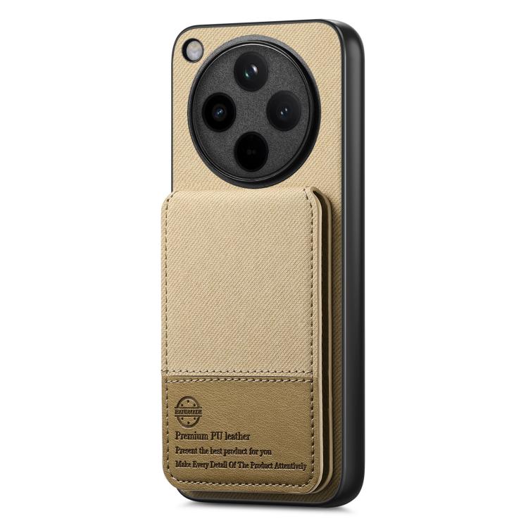 For OPPO Find X8 Pro Twill Fabric Leather Vertical Flip RFID Card Bag Phone Case